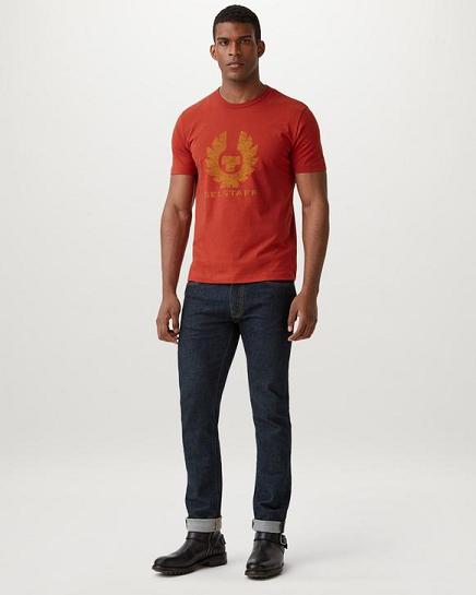 T-Shirt Belstaff Homme Coteland Rouge Coton Soldes OB5304817